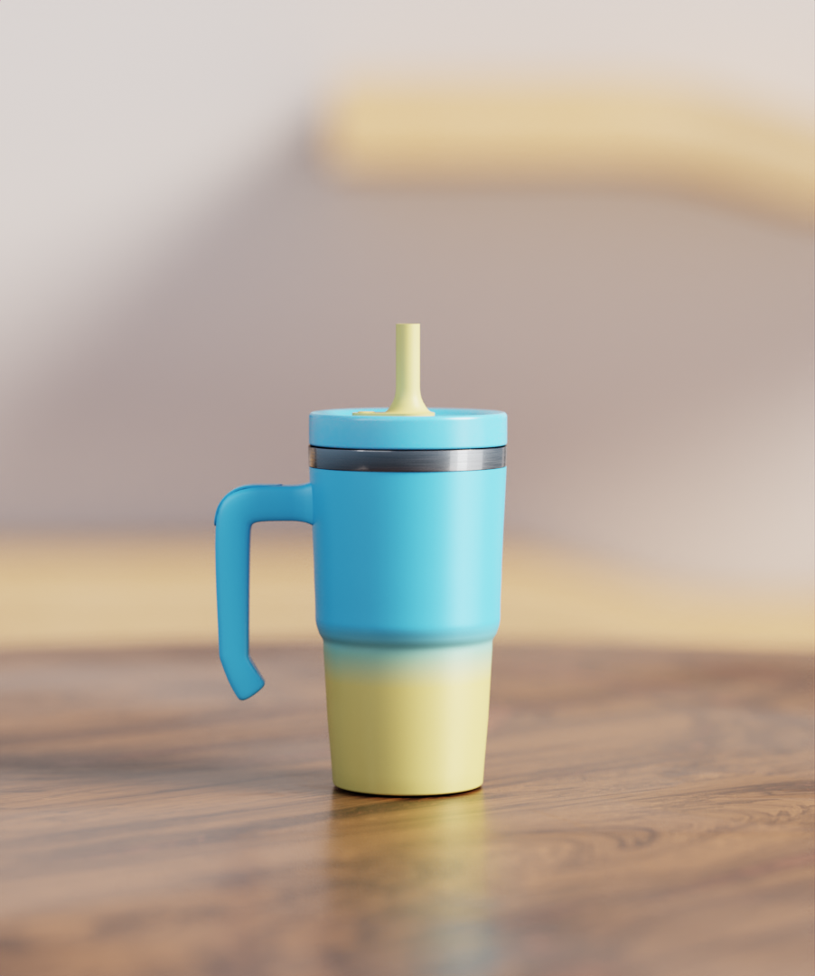 Yellow Blue Gradient Spill Proof Kids CREWCUP 20oz