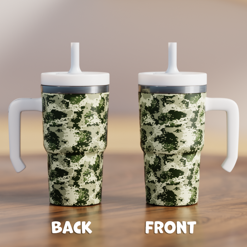 Camo Pixel Green Spill Proof Kids CREWCUP 20oz