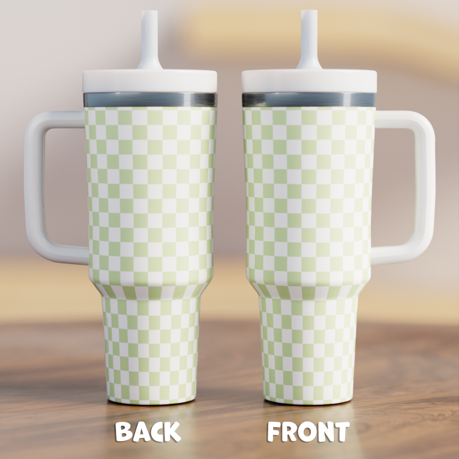 Checkered Green Spill Proof Adult CREWCUP 40oz