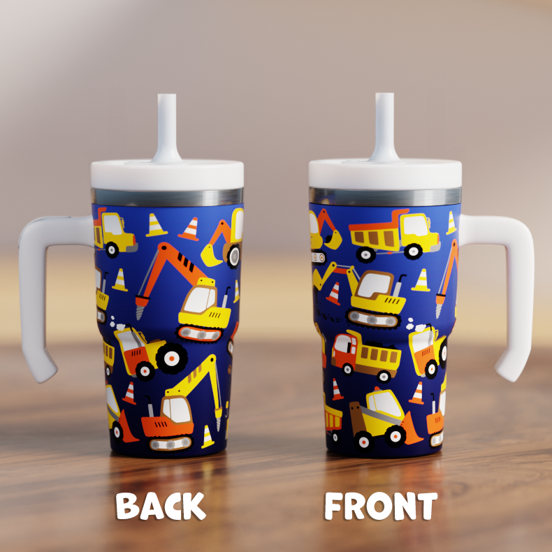 Construction Vehicles Spill Proof Kids CREWCUP 20oz