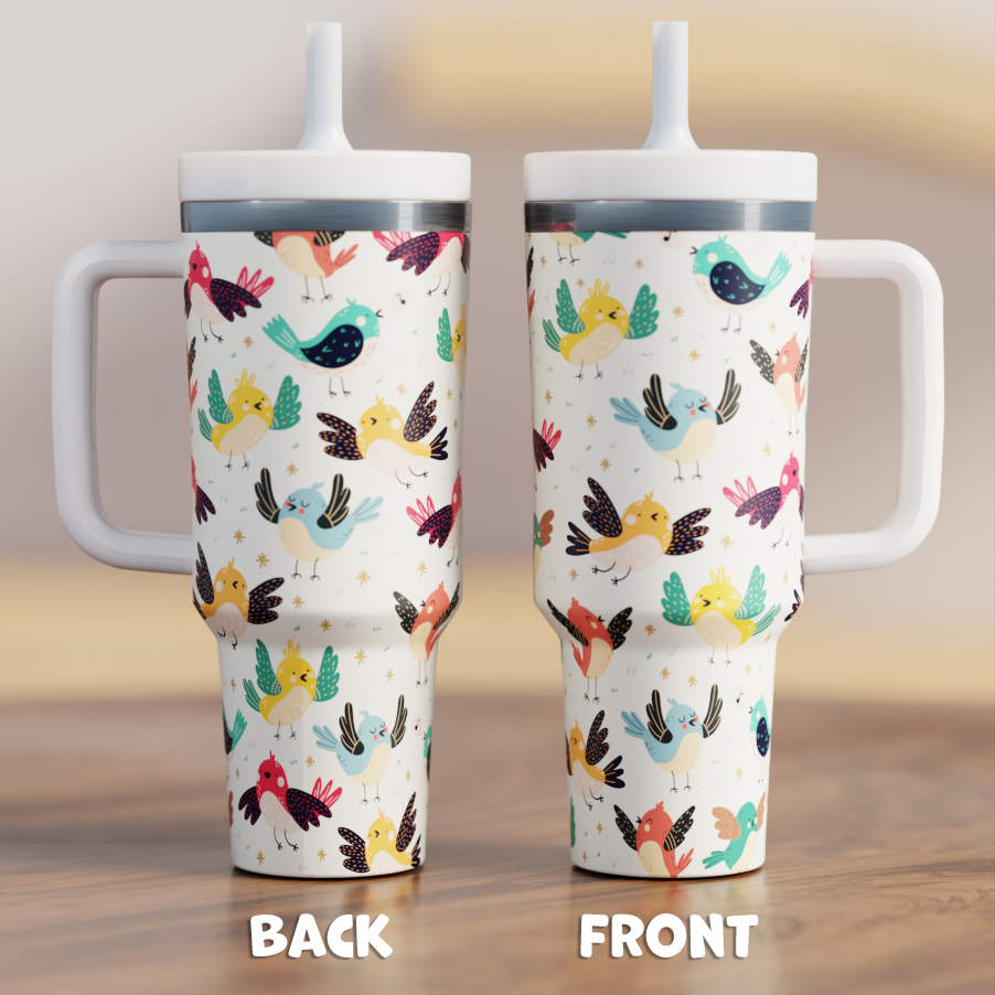 Cute Birds Spill Proof Adult CREWCUP 40oz