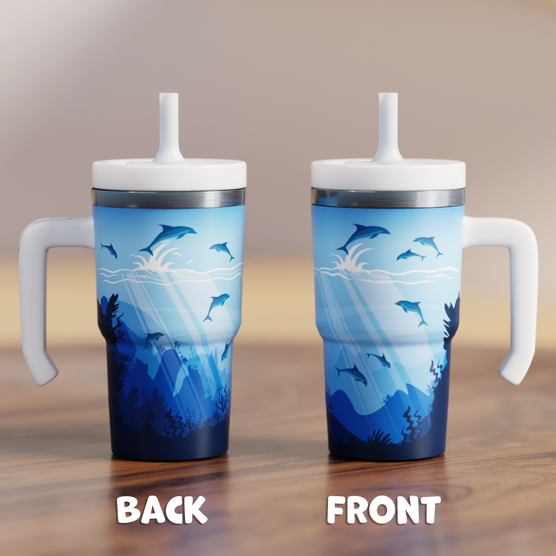 Dolphins Spill Proof Kids CREWCUP 20oz