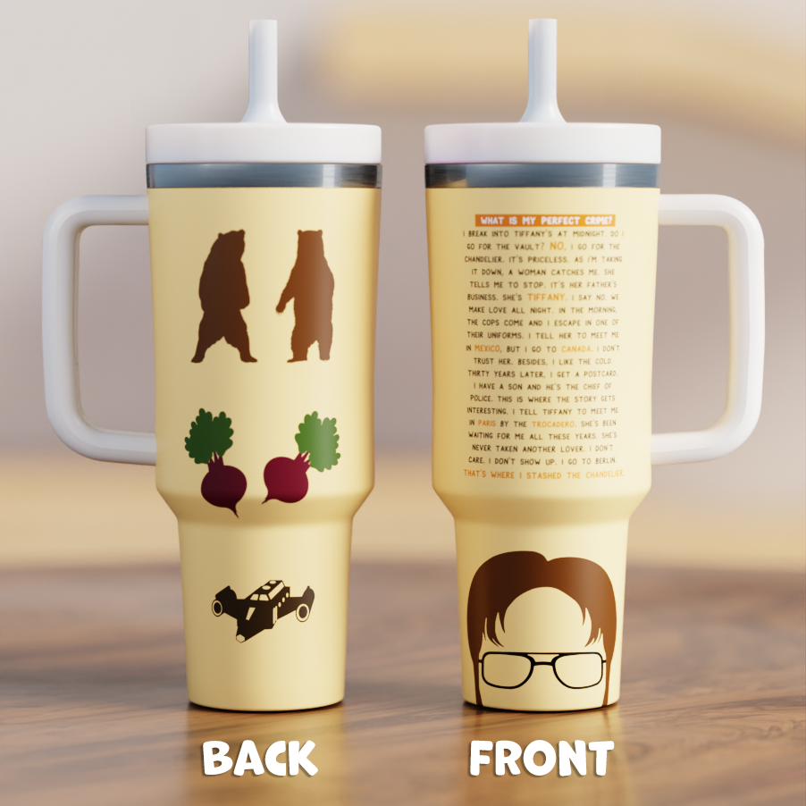 “Bears, Beets, Battlestar Galactica” 40oz CREWCUP