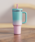 Aqua Pink Spill Proof Adult CREWCUP 40oz
