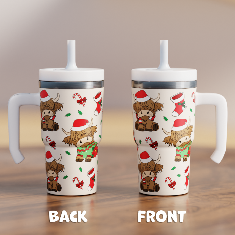 Highland Cow Christmas Spill Proof Kids CREWCUP 20oz