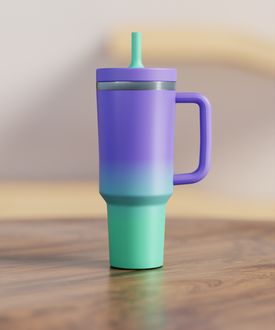 Purple Green Gradient Spill Proof Adult CREWCUP 40oz
