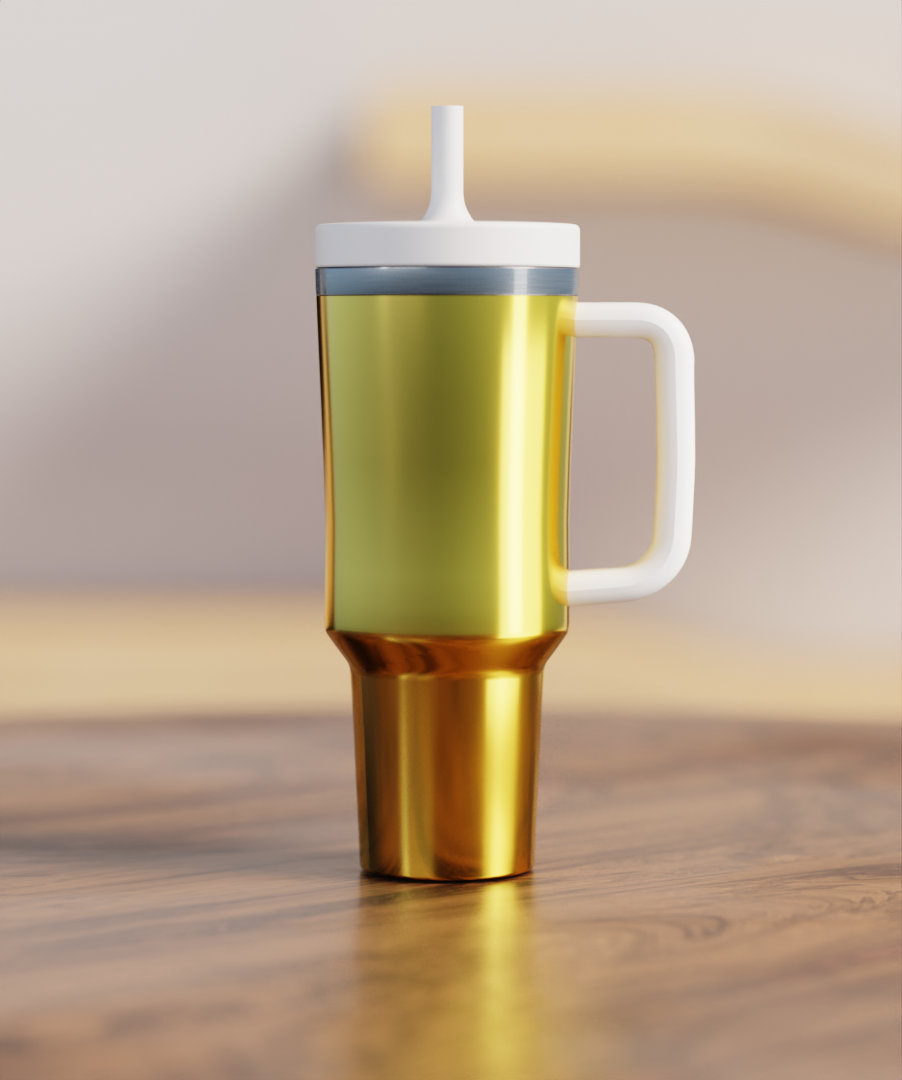 Metallic Gold Spill Proof Adult CREWCUP 40oz