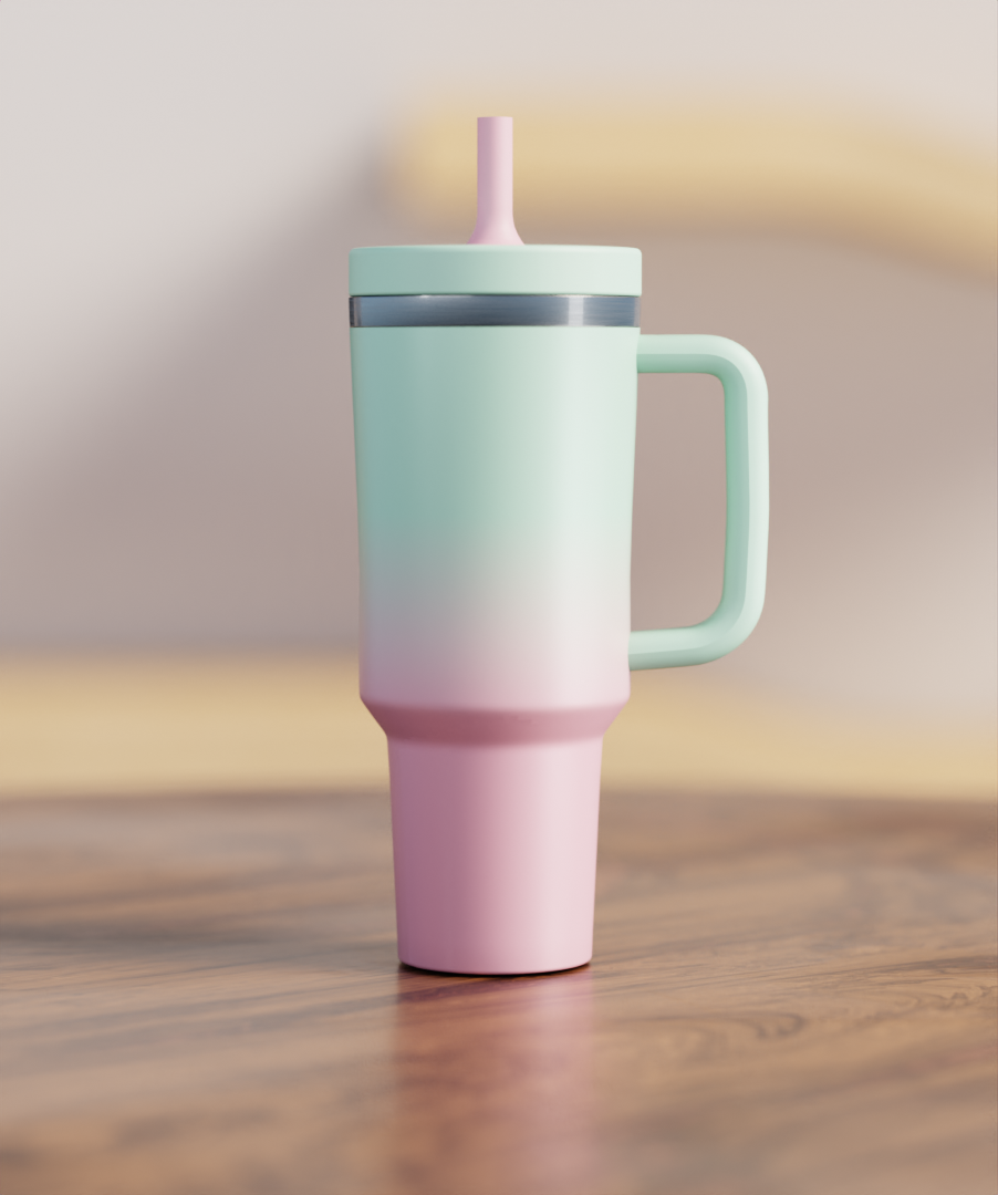 Green Pink Gradient Spill Proof Adult CREWCUP 40oz