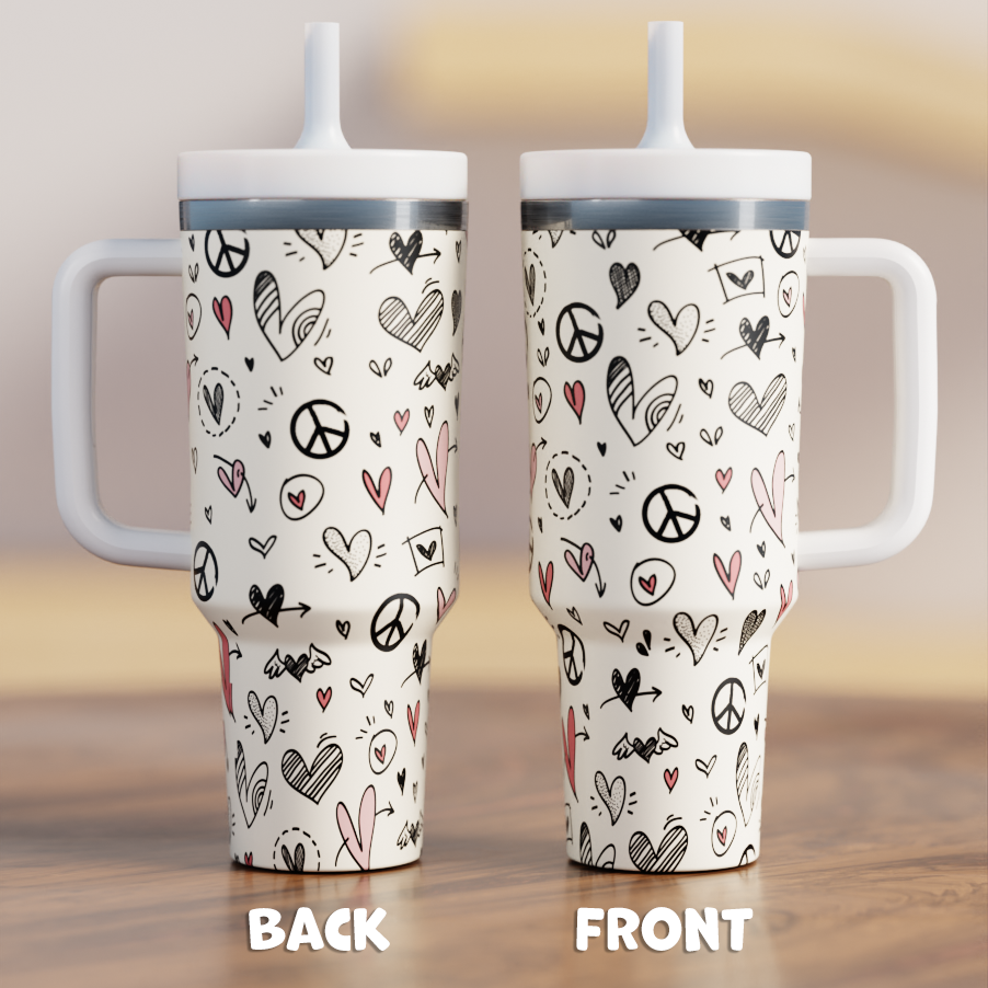 Peace & Love Spill Proof Adult CREWCUP 40oz