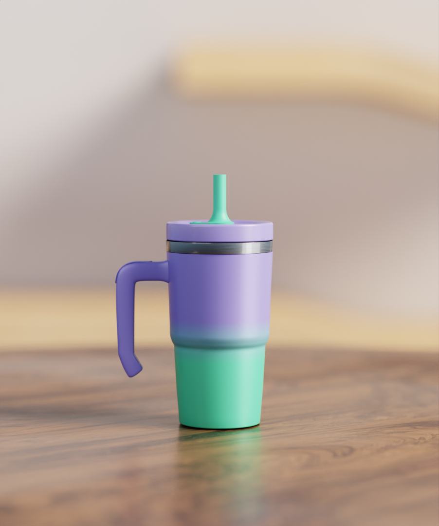 Purple Green Gradient Spill Proof Kids CREWCUP 20oz