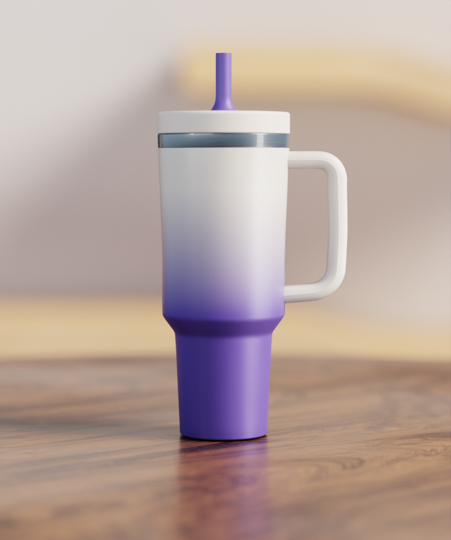 White Purple Gradient Spill Proof Adult CREWCUP 40oz