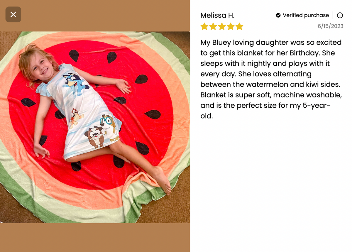 Double-Sided Watermelon / Kiwi Blanket