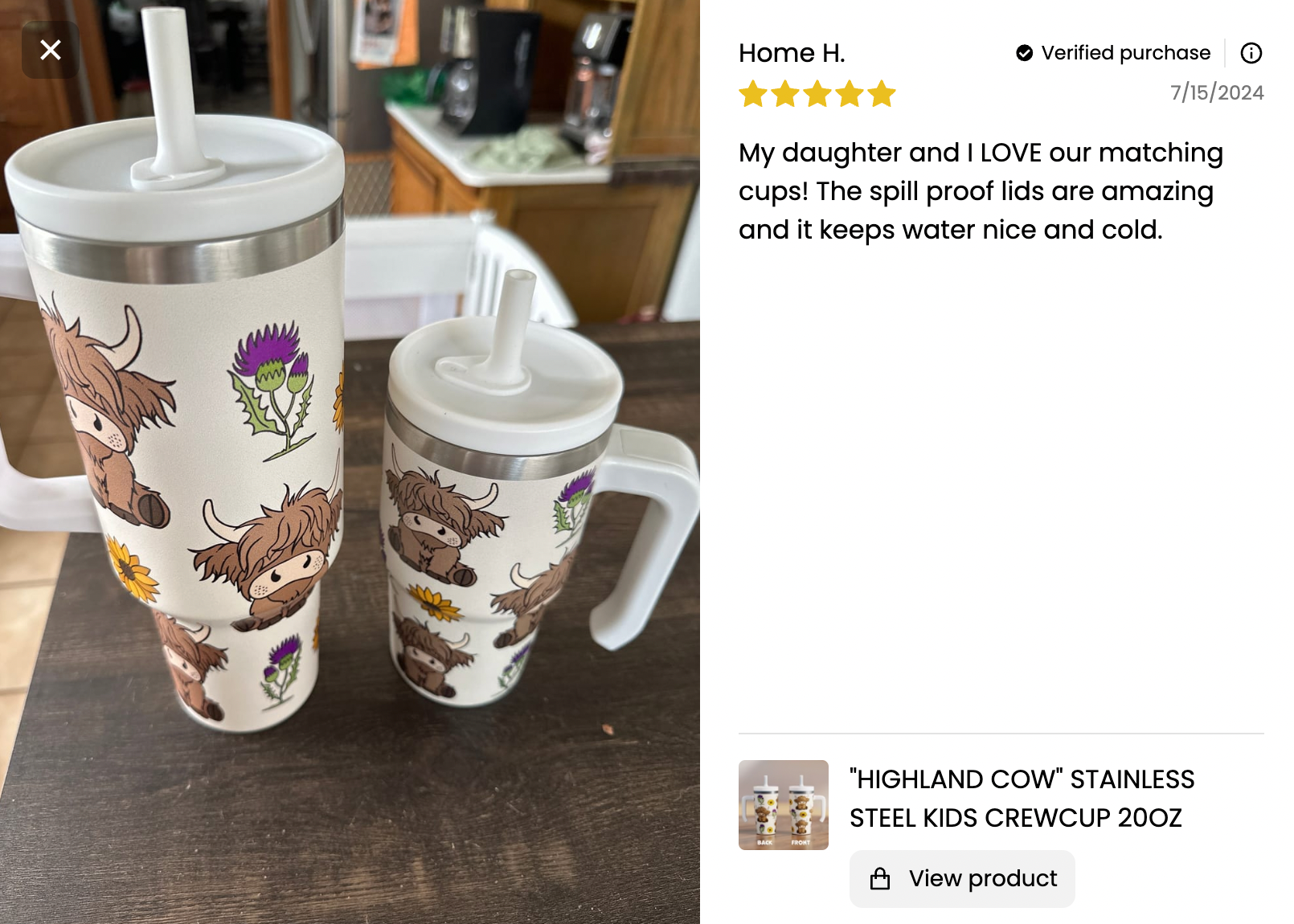 Highland Cow Spill Proof Kids CREWCUP 20oz