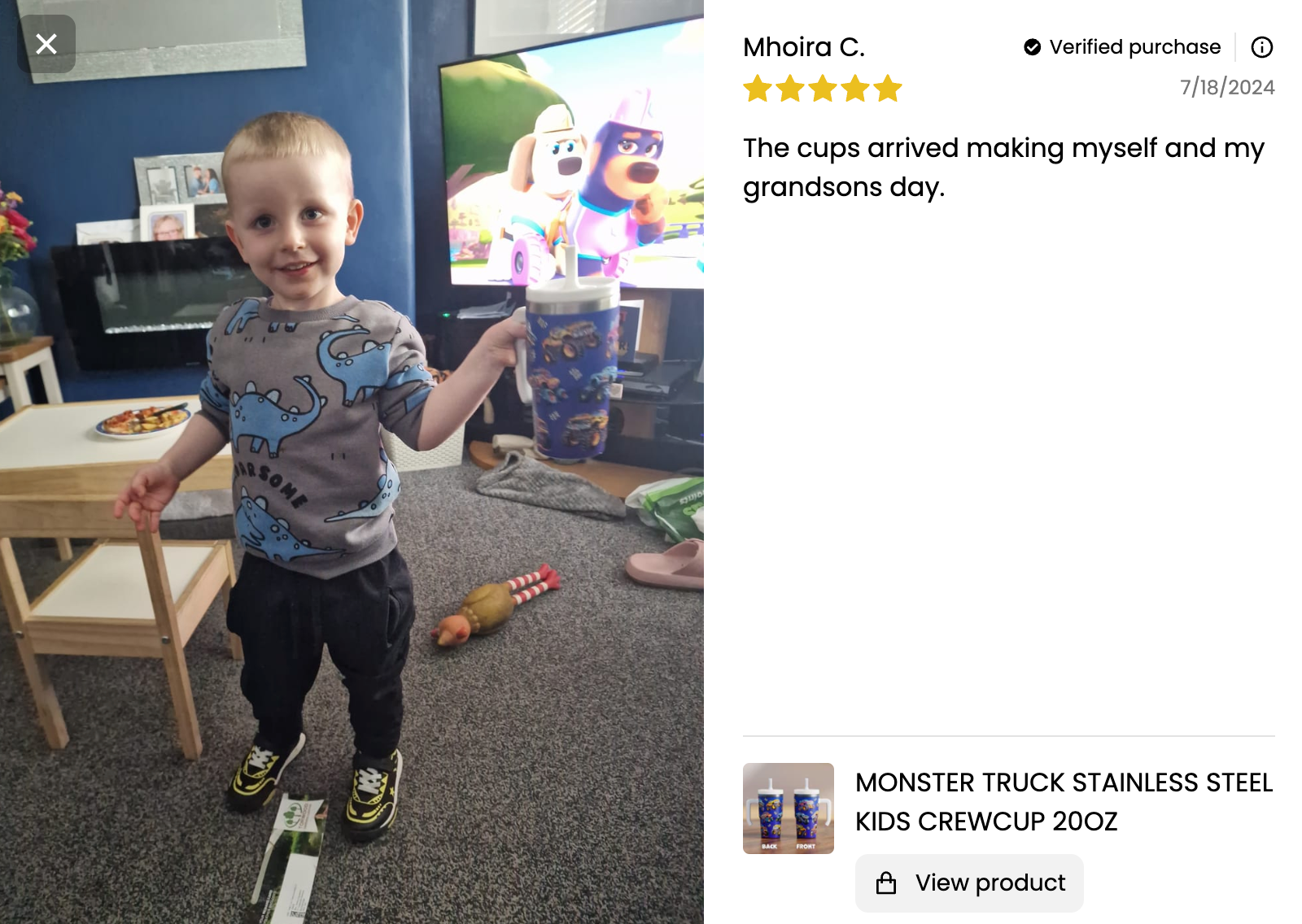 Monster Truck Spill Proof Kids CREWCUP 20oz