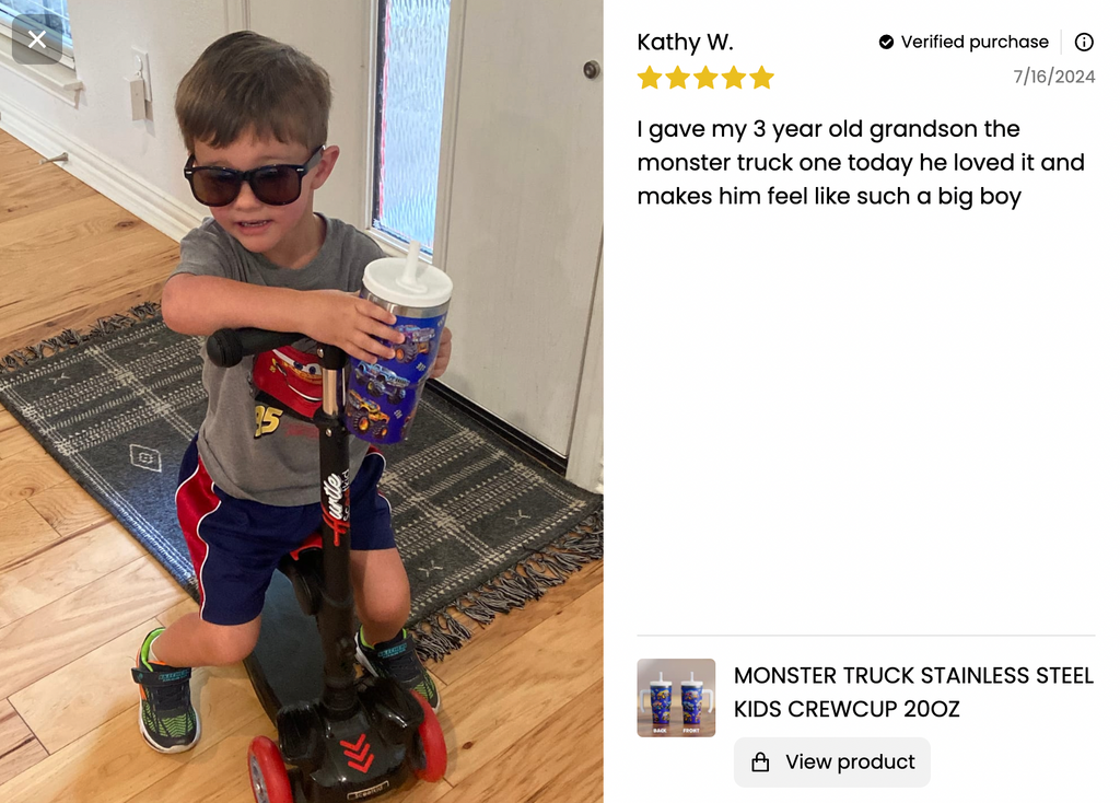 Monster Truck Spill Proof Kids CREWCUP 20oz