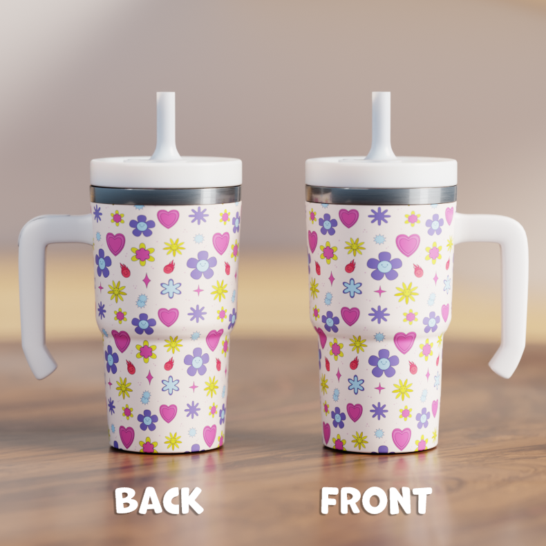 SMILEY FLOWERS 1 Stainless Steel Kids CREWCUP 20oz
