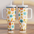 SMILEY FLOWERS 2 Spill Proof Adult CREWCUP 40oz