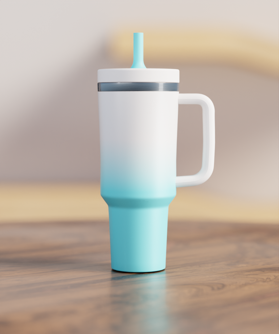 White Blue Gradient Spill Proof Adult CREWCUP 40oz