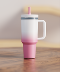 White Pink Gradient Spill Proof Adult CREWCUP 40oz