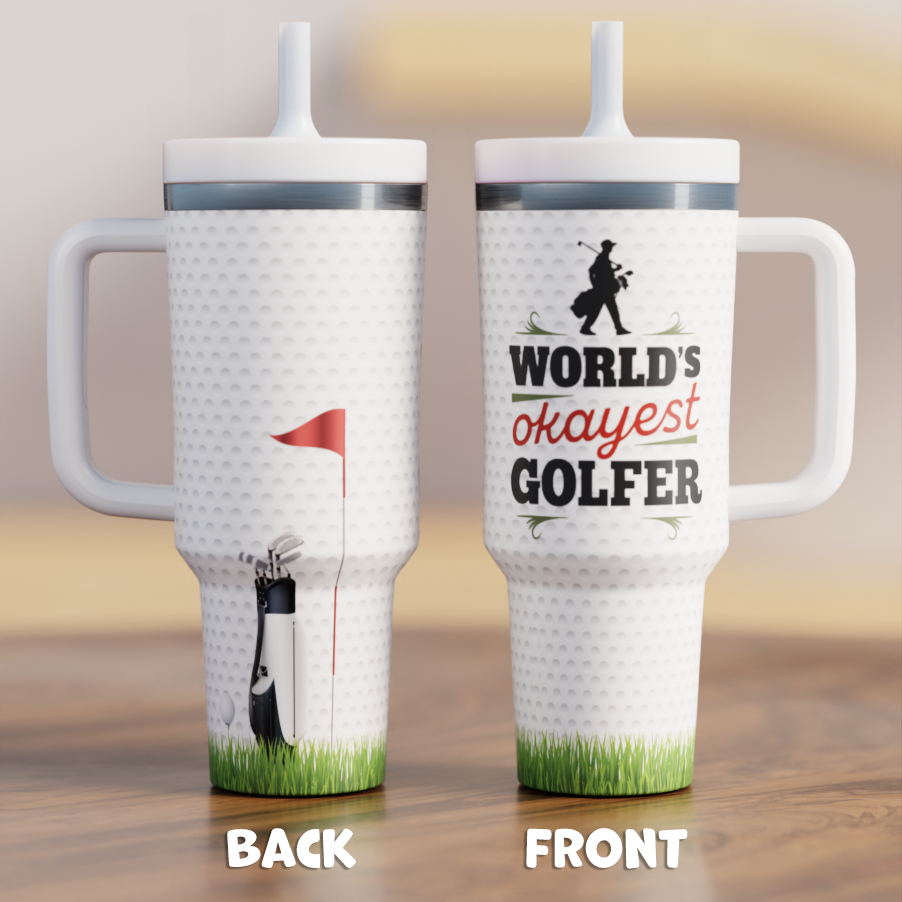 World's Okayest Golfer Spill Proof Adult CREWCUP 40oz