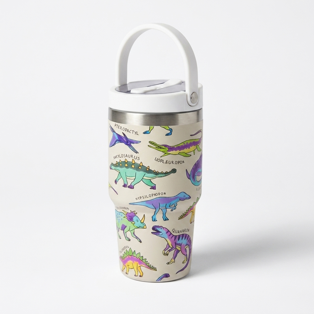 Bucket Handle 20oz Crewcup | Spill-Proof Flip Straw