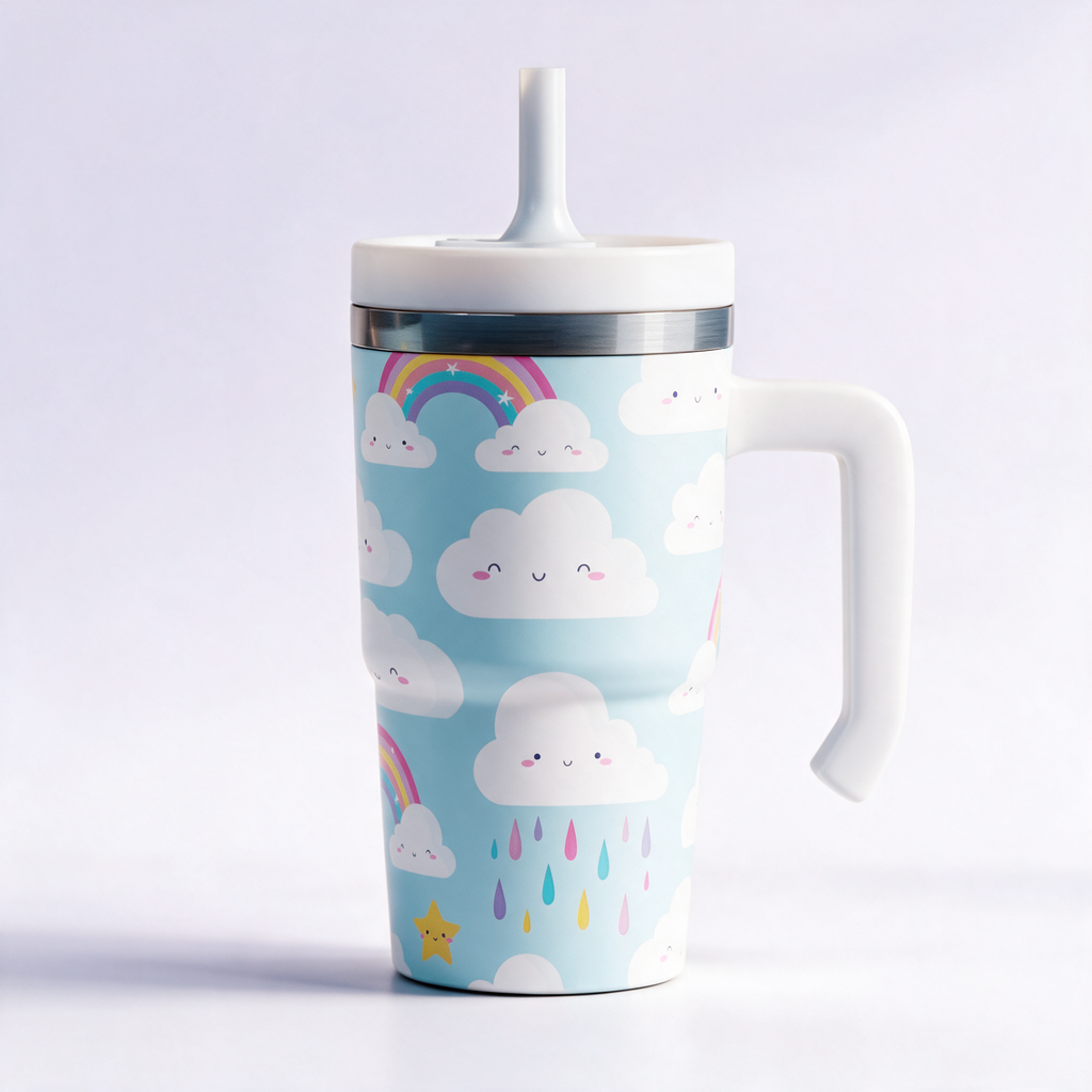 Cute Clouds Spill Proof Kids CREWCUP 20oz
