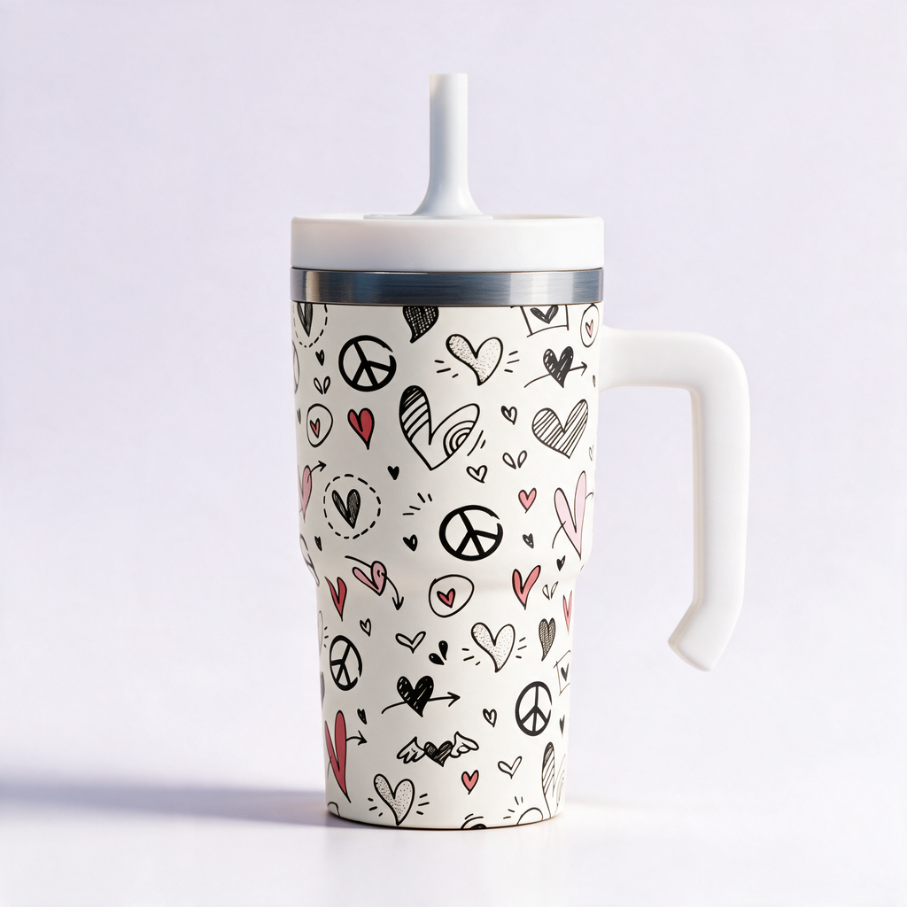 Peace & Love Spill Proof Kids CREWCUP 20oz