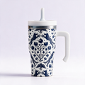 Folk Art Blue Spill Proof Kids CREWCUP 20oz