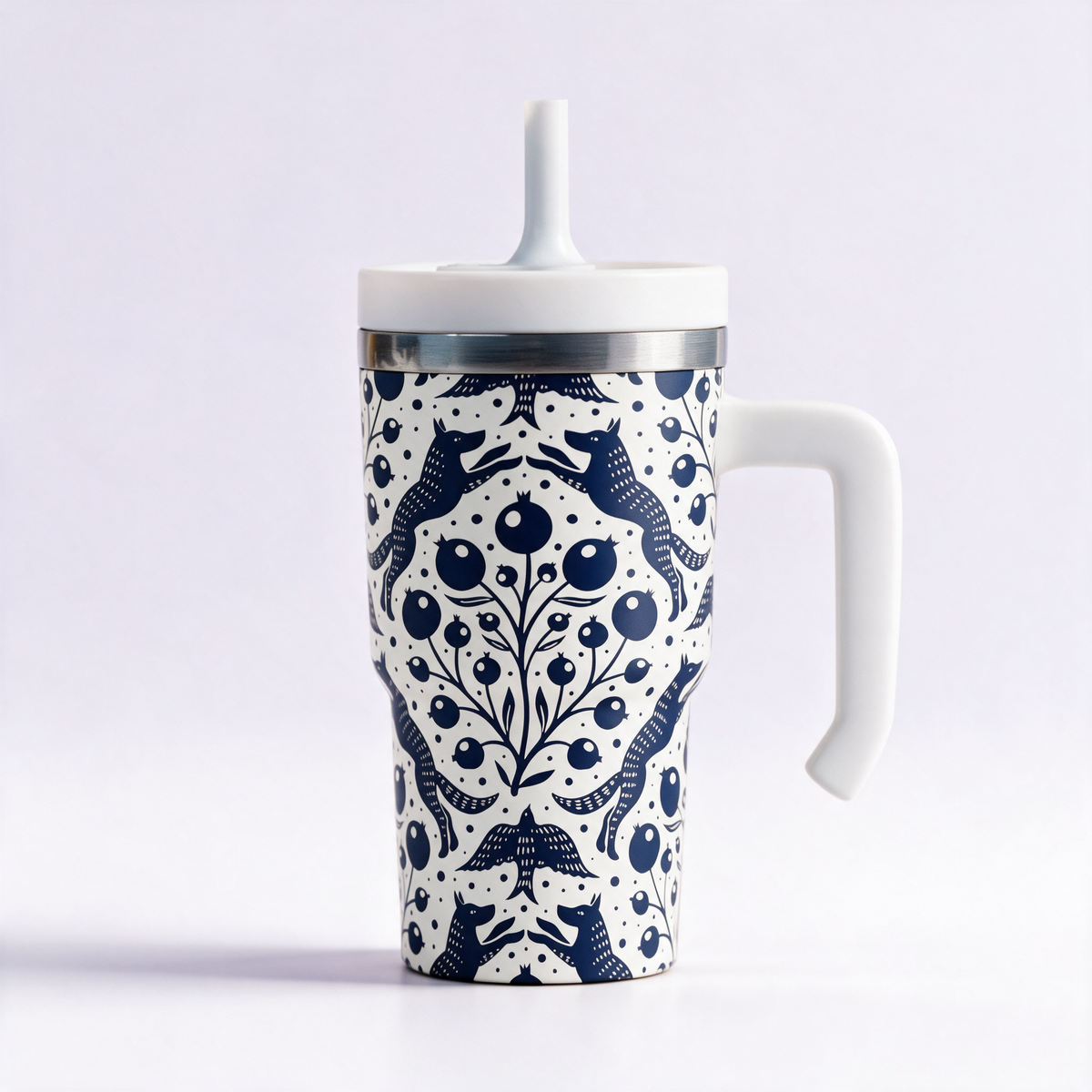 Folk Art Blue Spill Proof Kids CREWCUP 20oz