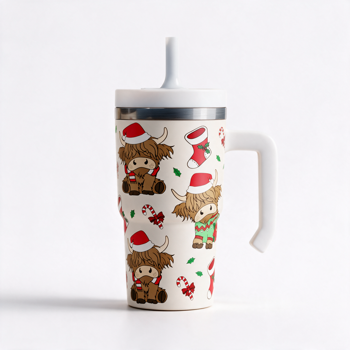 Highland Cow Christmas Spill Proof Kids CREWCUP 20oz