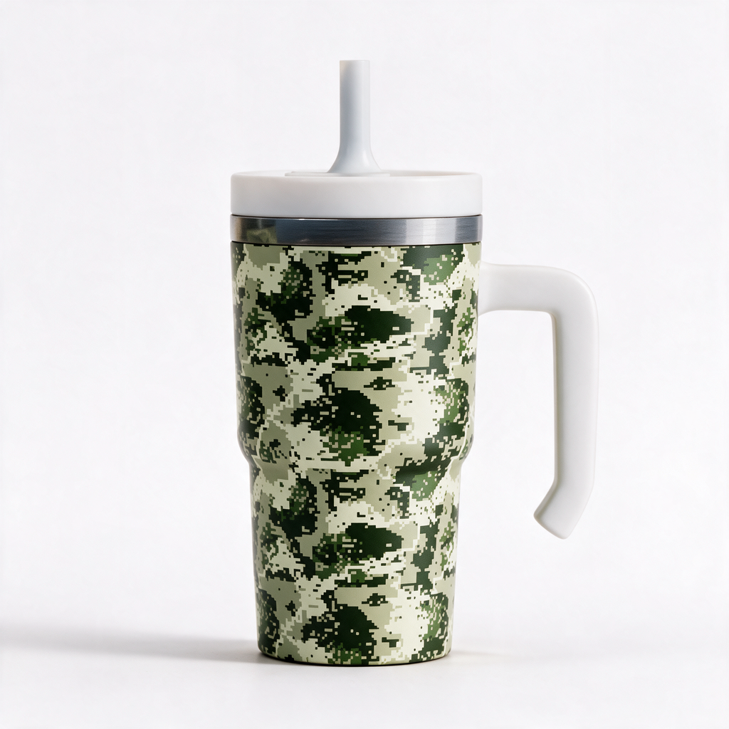 Camo Pixel Green Spill Proof Kids CREWCUP 20oz