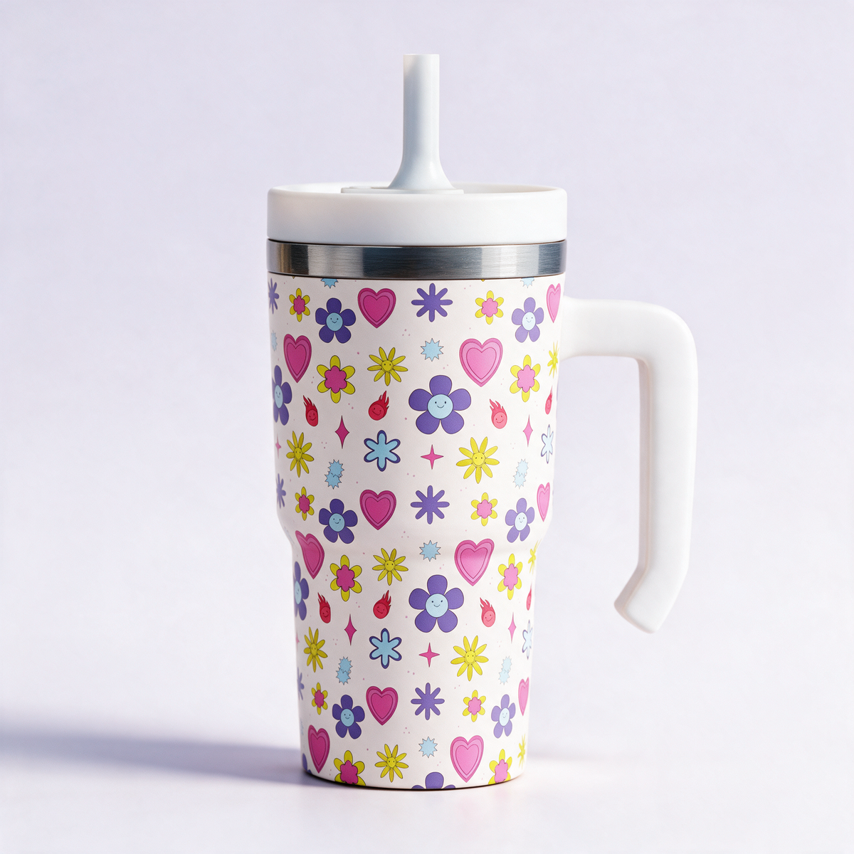 SMILEY FLOWERS 1 Stainless Steel Kids CREWCUP 20oz