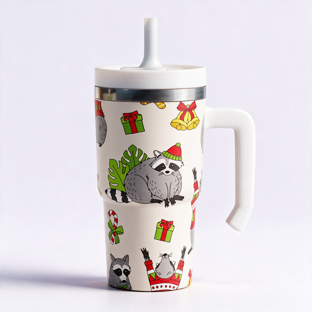 Raccoons Christmas Spill Proof Kids CREWCUP 20oz