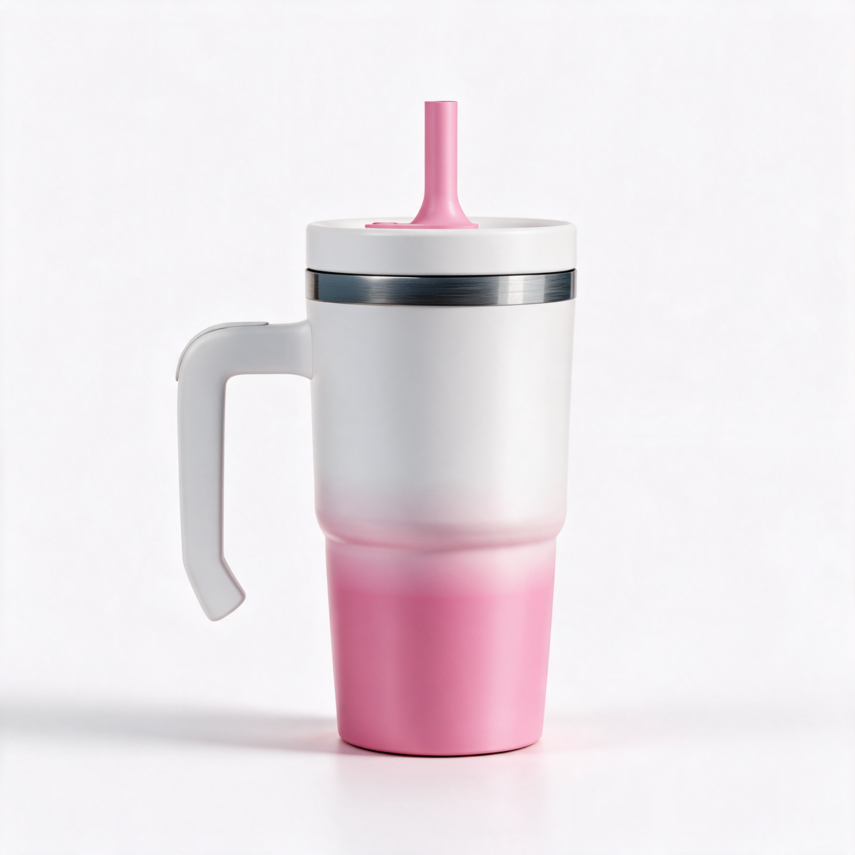 White Pink Gradient Spill Proof Kids CREWCUP 20oz