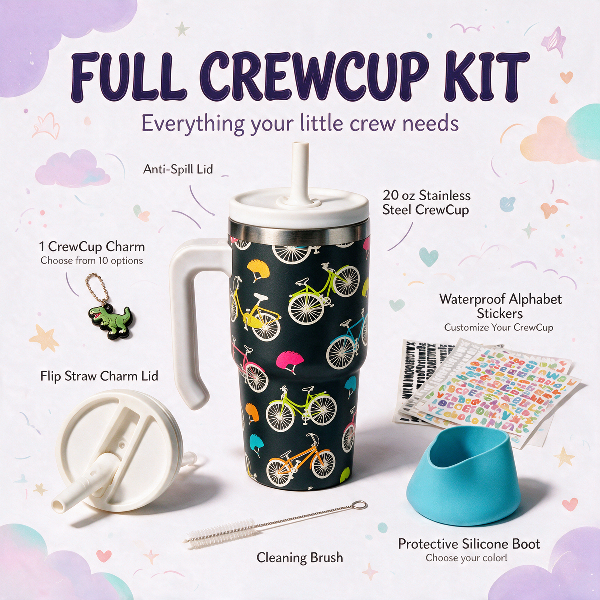 Bicycles Spill Proof Kids CREWCUP 20oz