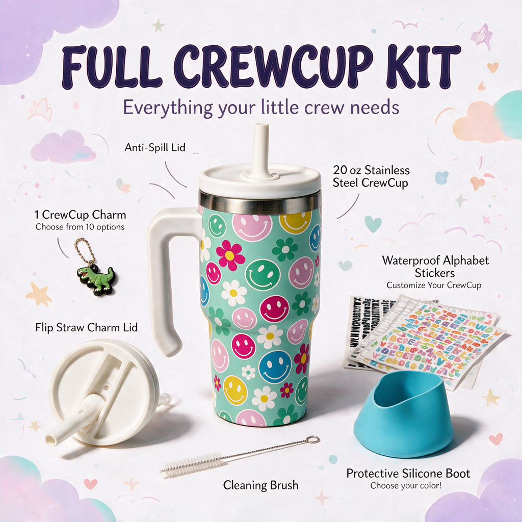 Happy Face Spill Proof Kids CREWCUP 20oz