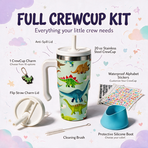 DINOSAURS 3 Spill Proof Kids CREWCUP 20oz