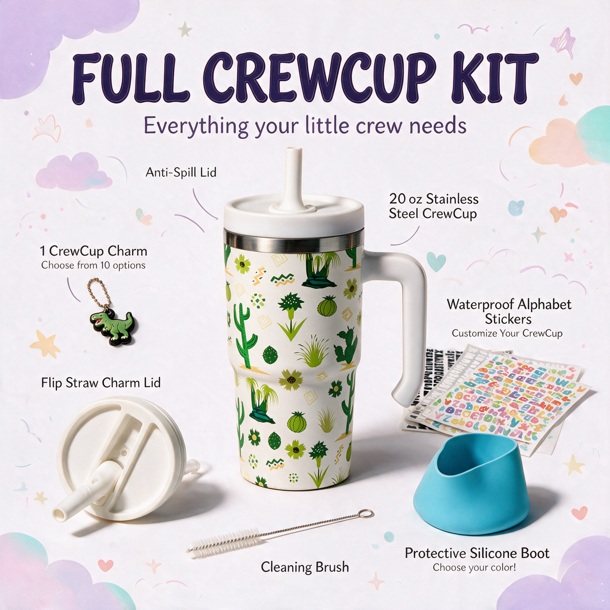 Cactus Desert Spill Proof Kids CREWCUP 20oz