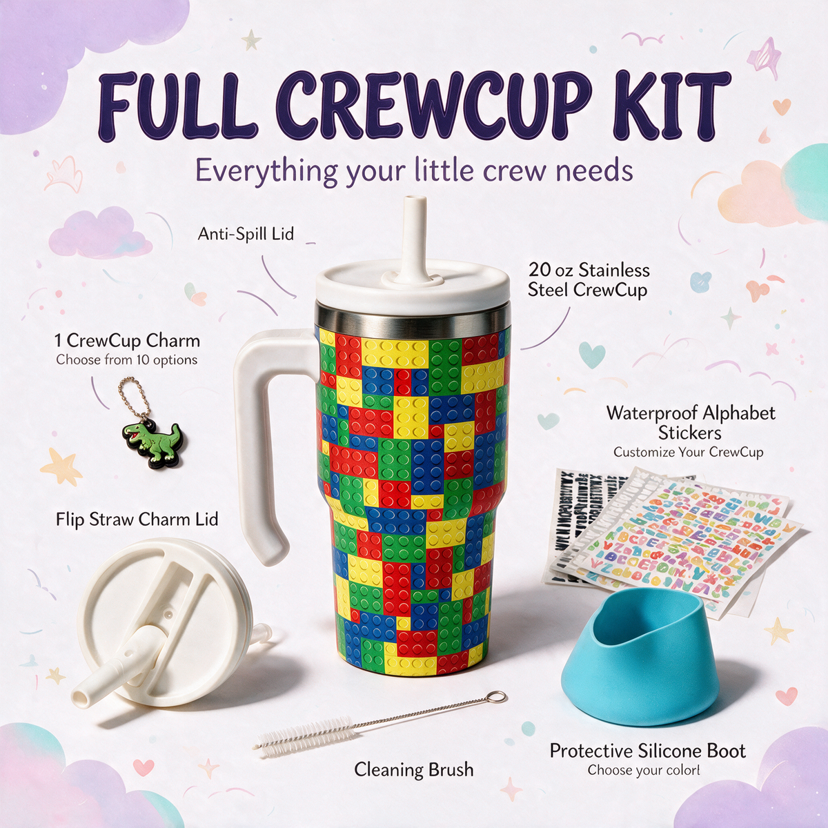 Bricks Spill Proof Kids CREWCUP 20oz