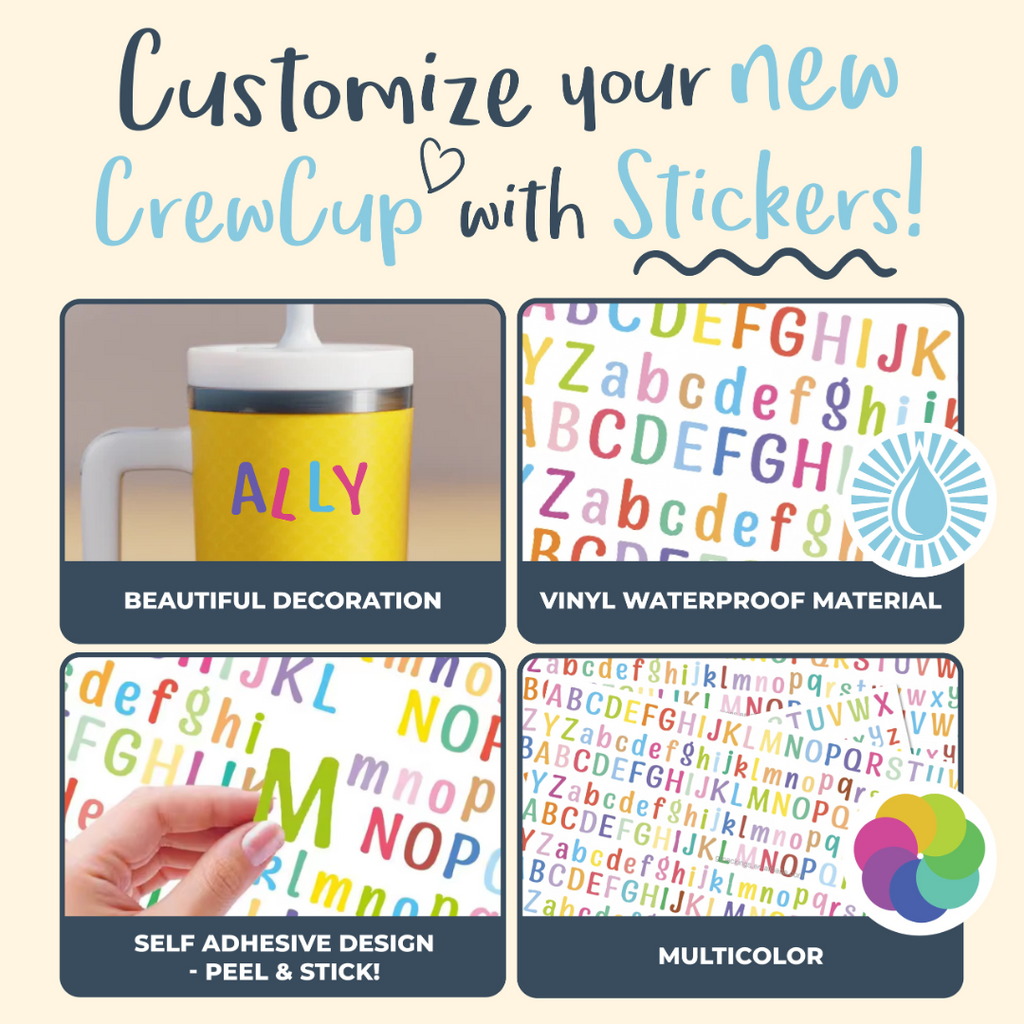 Customize My Crewcup Waterproof Stickers (Value 3 Pack)