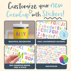 Customize My Crewcup Waterproof Stickers (Value 3 Pack)
