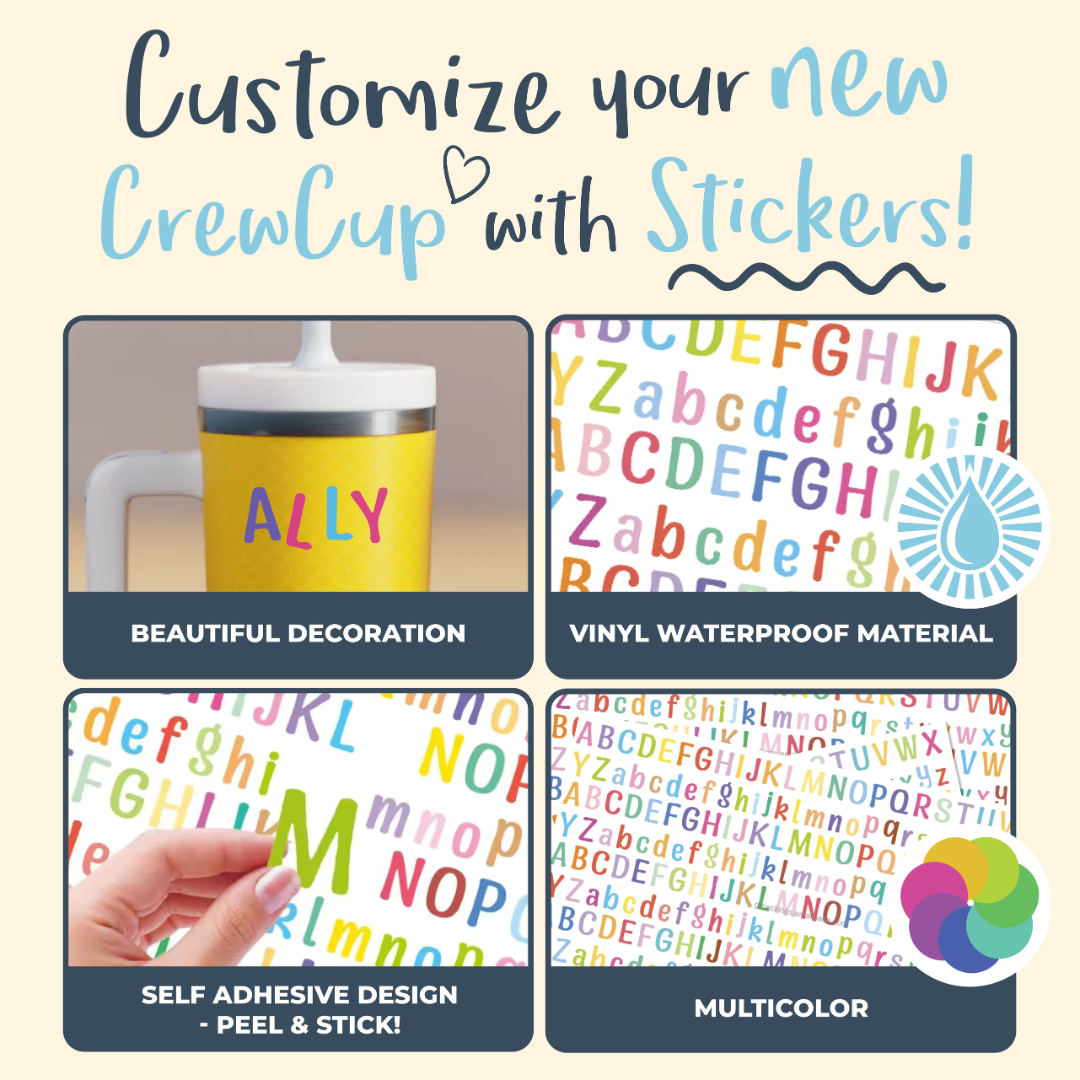 Customize My Crewcup Waterproof Stickers (Value 3 Pack)